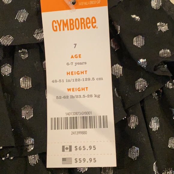 NWT Gymboree Girls size 7 black and silver dress. - Picture 4 of 4